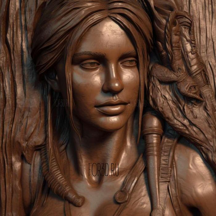 Lara Croft 1 3d stl модель для ЧПУ